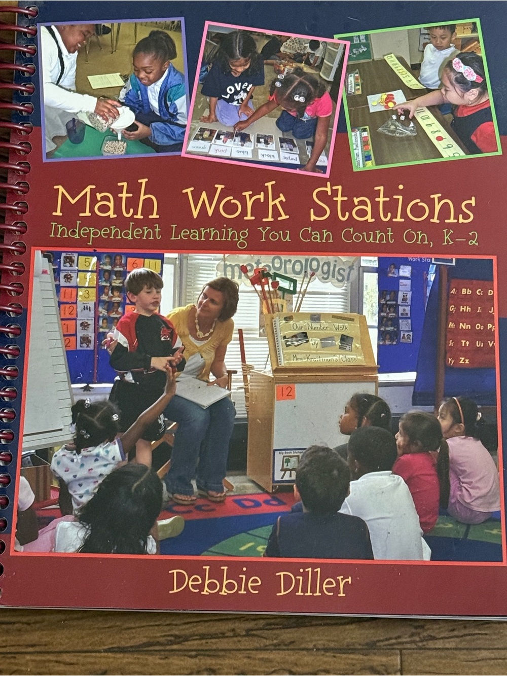 Math Work Stations by Debbie Diller - Red Educational Classroom Book